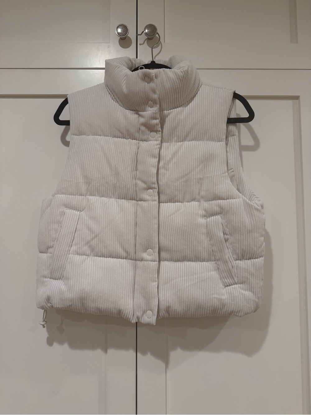 Love Tree Cream Corduroy Puffer Vest
